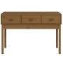 Solid pine wood honey brown console table 114x40x75 cm by vidaXL, Side tables - Ref: Foro24-821757, Price: 86,13 €, Discount: %