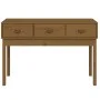 Solid pine wood honey brown console table 114x40x75 cm by vidaXL, Side tables - Ref: Foro24-821757, Price: 86,13 €, Discount: %