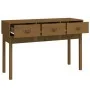 Solid pine wood honey brown console table 114x40x75 cm by vidaXL, Side tables - Ref: Foro24-821757, Price: 86,13 €, Discount: %
