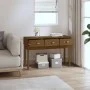 Solid pine wood honey brown console table 114x40x75 cm by vidaXL, Side tables - Ref: Foro24-821757, Price: 86,13 €, Discount: %