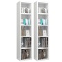 CD-Regal 2 Stk. Weiß glänzendes Sperrholz 21x16x93,5 cm von vidaXL, CD- und DVD-Speicher - Ref: Foro24-802702, Preis: 46,77 €...