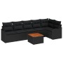 Conjunto de sofá de jardín 7 pcs Negro Poliratán
