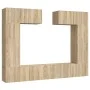 TV-Möbelset 6-teilig Sonoma-Eiche-Sperrholz von vidaXL, TV-Möbel - Ref: Foro24-3114464, Preis: 251,64 €, Rabatt: %