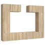 TV-Möbelset 6-teilig Sonoma-Eiche-Sperrholz von vidaXL, TV-Möbel - Ref: Foro24-3114464, Preis: 252,62 €, Rabatt: %