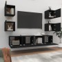 6-teiliges TV-Möbelset aus schwarzem Sperrholz von vidaXL, TV-Möbel - Ref: Foro24-3114255, Preis: 185,19 €, Rabatt: %