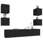 Set de muebles para TV 6 piezas madera contrachapada negro de vidaXL, Muebles TV - Ref: Foro24-3114255, Precio: 176,61 €, Des...