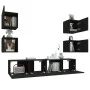 6-teiliges TV-Möbelset aus schwarzem Sperrholz von vidaXL, TV-Möbel - Ref: Foro24-3114255, Preis: 173,34 €, Rabatt: %