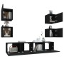 6-teiliges TV-Möbelset aus schwarzem Sperrholz von vidaXL, TV-Möbel - Ref: Foro24-3114255, Preis: 185,19 €, Rabatt: %
