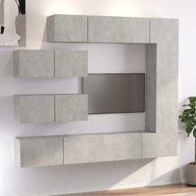 7-piece TV furniture set made of gray concrete plywood. by vidaXL, TV Furniture - Ref: Foro24-3114561, Price: 292,07 €, Disco...