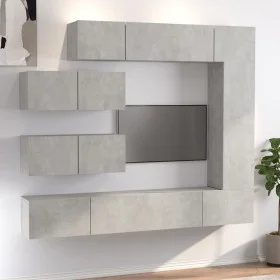Set de muebles de TV 7 pzas madera contrachapada gris hormigón de vidaXL, Muebles TV - Ref: Foro24-3114561, Precio: 284,92 €,...