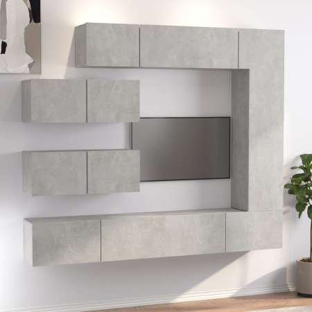 Set de muebles de TV 7 pzas madera contrachapada gris hormigón de vidaXL, Muebles TV - Ref: Foro24-3114561, Precio: 303,89 €,...
