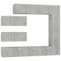 Set de muebles de TV 7 pzas madera contrachapada gris hormigón de vidaXL, Muebles TV - Ref: Foro24-3114561, Precio: 303,89 €,...