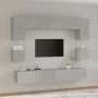 TV-Möbelset 8-teilig aus betongrauem Sperrholz von vidaXL, TV-Möbel - Ref: Foro24-3114417, Preis: 268,45 €, Rabatt: %