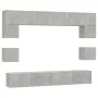 TV furniture set 8 pieces concrete gray plywood by vidaXL, TV Furniture - Ref: Foro24-3114417, Price: 268,45 €, Discount: %