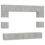 TV-Möbelset 8-teilig aus betongrauem Sperrholz von vidaXL, TV-Möbel - Ref: Foro24-3114417, Preis: 275,88 €, Rabatt: %