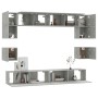 Set de muebles de TV 8 pzas madera contrachapada gris hormigón de vidaXL, Muebles TV - Ref: Foro24-3114417, Precio: 286,15 €,...
