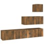 TV-Möbelset 4-teilig aus geräuchertem Eichensperrholz von vidaXL, TV-Möbel - Ref: Foro24-3114651, Preis: 109,47 €, Rabatt: %