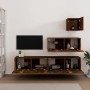 Set de muebles de TV 4 pzas madera contrachapada roble ahumado de vidaXL, Muebles TV - Ref: Foro24-3114651, Precio: 119,09 €,...