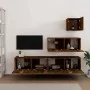 TV-Möbelset 4-teilig aus geräuchertem Eichensperrholz von vidaXL, TV-Möbel - Ref: Foro24-3114651, Preis: 108,16 €, Rabatt: %