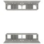 Muebles TV 4 uds madera contrachapada gris hormigón 80x30x30 cm