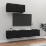 Set de muebles para TV 3 piezas madera contrachapada negro de vidaXL, Muebles TV - Ref: Foro24-3114471, Precio: 145,37 €, Des...