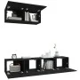 Set de muebles para TV 3 piezas madera contrachapada negro de vidaXL, Muebles TV - Ref: Foro24-3114471, Precio: 135,75 €, Des...
