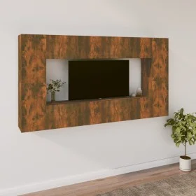 TV-Möbelset 8-teilig aus geräuchertem Eichensperrholz von vidaXL, TV-Möbel - Ref: Foro24-3114291, Preis: 220,83 €, Rabatt: %