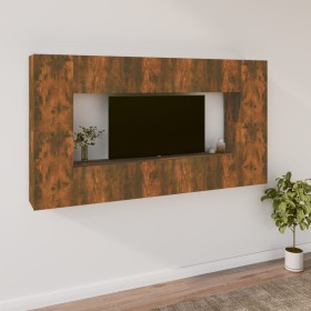 TV-Möbelset 8-teilig aus geräuchertem Eichensperrholz von vidaXL, TV-Möbel - Ref: Foro24-3114291, Preis: 228,16 €, Rabatt: %