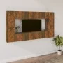 TV furniture set 8 pieces smoked oak plywood by vidaXL, TV Furniture - Ref: Foro24-3114291, Price: 220,83 €, Discount: %