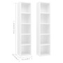 CD-Regal 2 Stk. Weiß glänzendes Sperrholz 21x16x93,5 cm von vidaXL, CD- und DVD-Speicher - Ref: Foro24-802702, Preis: 46,77 €...