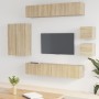 TV-Möbelset 8-teilig Sonoma-Eichensperrholz von vidaXL, TV-Möbel - Ref: Foro24-3114488, Preis: 266,07 €, Rabatt: %