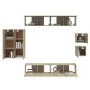 TV-Möbelset 8-teilig Sonoma-Eichensperrholz von vidaXL, TV-Möbel - Ref: Foro24-3114488, Preis: 259,70 €, Rabatt: %