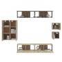TV-Möbelset 8-teilig Sonoma-Eichensperrholz von vidaXL, TV-Möbel - Ref: Foro24-3114488, Preis: 266,07 €, Rabatt: %