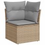 Conjunto de sofá de jardín 9 pcs Beige Poliratán