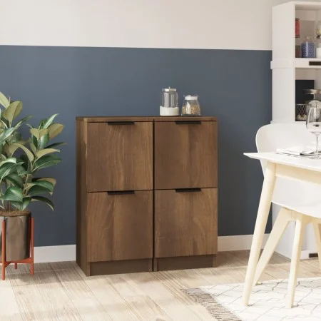 Sideboards 2 Stück Eichenbraunes Sperrholz 30x30x70 cm von vidaXL, Sideboards - Ref: Foro24-817023, Preis: 62,69 €, Rabatt: %