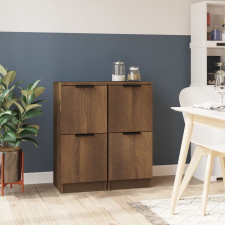 Sideboards 2 Stück Eichenbraunes Sperrholz 30x30x70 cm von vidaXL, Sideboards - Ref: Foro24-817023, Preis: 63,53 €, Rabatt: %