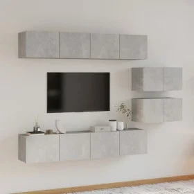 TV-Möbelset 6-teilig betongraues Sperrholz von vidaXL, TV-Möbel - Ref: Foro24-3114601, Preis: 210,44 €, Rabatt: %