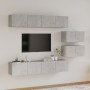 TV-Möbelset 6-teilig betongraues Sperrholz von vidaXL, TV-Möbel - Ref: Foro24-3114601, Preis: 217,05 €, Rabatt: %