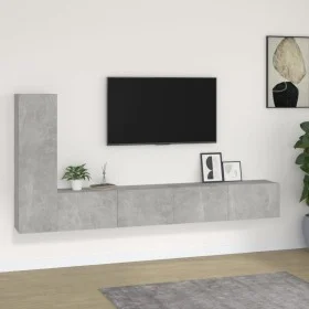 TV furniture set 3 pieces concrete gray plywood by vidaXL, TV Furniture - Ref: Foro24-3114321, Price: 143,22 €, Discount: %