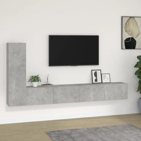 TV furniture set 3 pieces concrete gray plywood by vidaXL, TV Furniture - Ref: Foro24-3114321, Price: 143,19 €, Discount: %