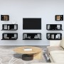 7-teiliges TV-Möbelset aus schwarzem Sperrholz von vidaXL, TV-Möbel - Ref: Foro24-3114543, Preis: 299,12 €, Rabatt: %