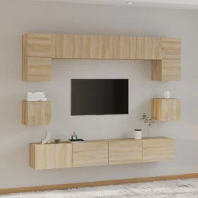 Set de muebles para TV 8 pzas madera contrachapada roble Sonoma de vidaXL, Muebles TV - Ref: Foro24-3114416, Precio: 276,10 €...
