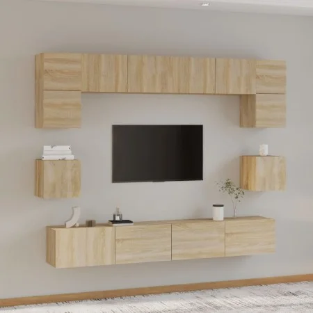 Set de muebles para TV 8 pzas madera contrachapada roble Sonoma de vidaXL, Muebles TV - Ref: Foro24-3114416, Precio: 276,10 €...