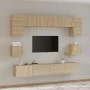 Set de muebles para TV 8 pzas madera contrachapada roble Sonoma de vidaXL, Muebles TV - Ref: Foro24-3114416, Precio: 276,10 €...