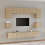 TV-Möbelset 8-teilig Sonoma-Eichensperrholz von vidaXL, TV-Möbel - Ref: Foro24-3114416, Preis: 278,78 €, Rabatt: %