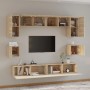 TV-Möbelset 8-teilig Sonoma-Eichensperrholz von vidaXL, TV-Möbel - Ref: Foro24-3114416, Preis: 278,78 €, Rabatt: %