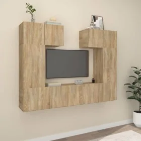 TV furniture set 6 pieces sonoma oak plywood by vidaXL, TV Furniture - Ref: Foro24-3114456, Price: 200,81 €, Discount: %