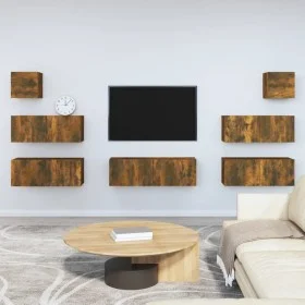TV-Möbelset 7-teilig aus geräuchertem Eichensperrholz von vidaXL, TV-Möbel - Ref: Foro24-3114547, Preis: 195,35 €, Rabatt: %