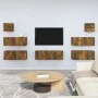 TV-Möbelset 7-teilig aus geräuchertem Eichensperrholz von vidaXL, TV-Möbel - Ref: Foro24-3114547, Preis: 195,35 €, Rabatt: %