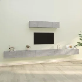 TV-Möbelset 6-teilig betongraues Sperrholz von vidaXL, TV-Möbel - Ref: Foro24-3114609, Preis: 260,69 €, Rabatt: %